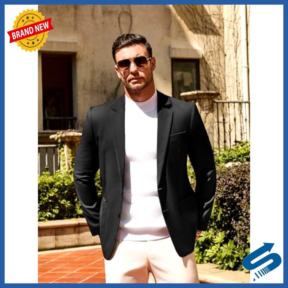 Slim Fit Two Button Blazer Jacket Polyester Rayon… - image 2